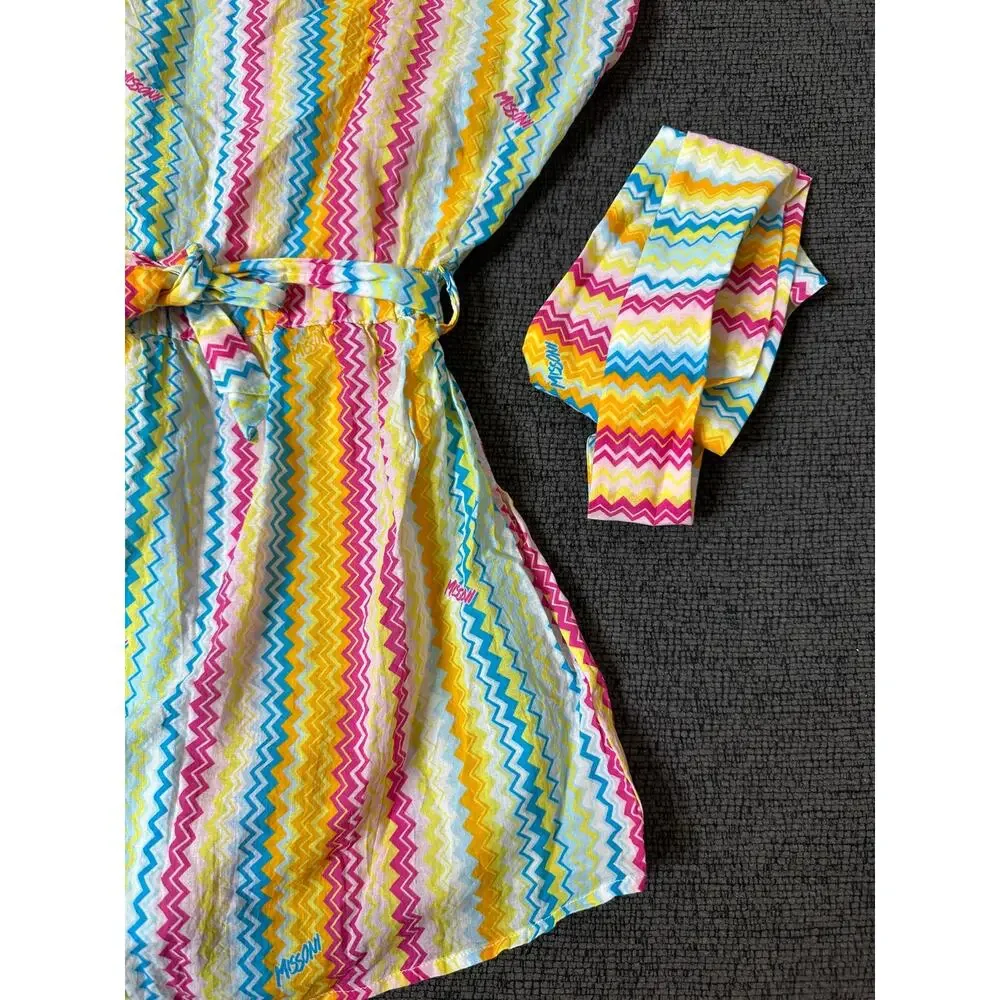 Missoni Kids Girls Multi-Colored Zigzag Beach Dress size 10 NWOT